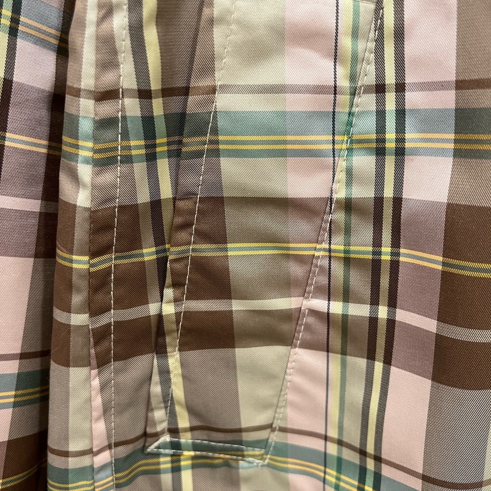 GAP Women's Trench Coat - Brown and Pink Plaid - Picture 5 of 16